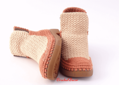 Ghete Crosetate pe Talpa Orient Sport CrochetDecor (1)