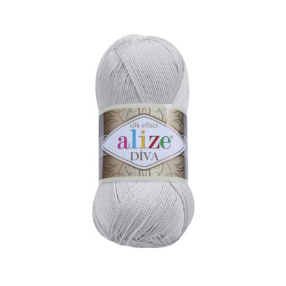 168 Light Grey Fir Crosetat Papuci Alize Diva Silky Effect Acril Microfibra