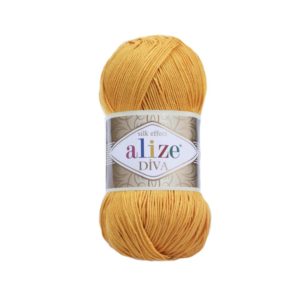 Fir de Tricotat si Crosetat Microfibra Acrilica Alize Diva Silky Effect 488 Saffron
