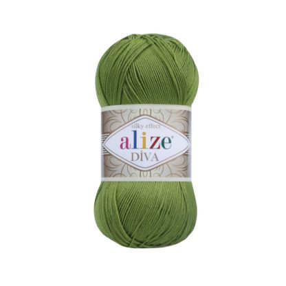 210 Verde Fir Crosetat Papuci Alize Diva Silky Effect Acril Microfibra