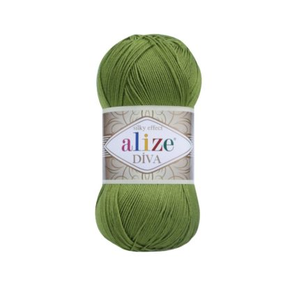 210 Verde Fir Crosetat Papuci Alize Diva Silky Effect Acril Microfibra