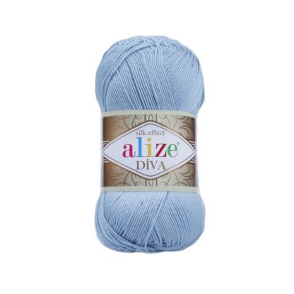 350 Sea Blue Fir Crosetat Papuci Alize Diva Silky Effect Acril Microfibra