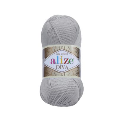 355 Grey Fir Crosetat Papuci Alize Diva Silky Effect Microfibra Acrilic