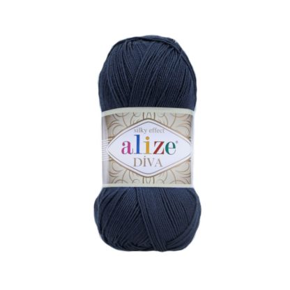 361 Navy Bleumarin Fir Crosetat Papuci Alize Diva Silky Effect Acril Microfibra