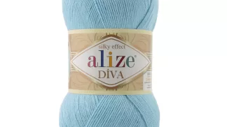 Alize Diva Silky Effect_Cod 346_Albastru cer_fir de tricotat si crosetat