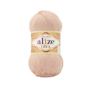 Fir de tricotat si crosetat Alize DİVA Silky effect_Cod 404_Crem Roze