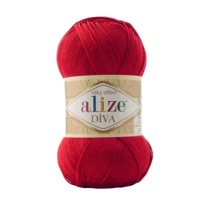 Fir de tricotat si crosetat Alize Diva Silky Effect_Cod _106_Rosu