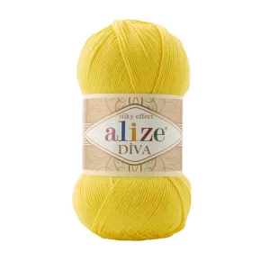 Fir de tricotat si crosetat Alize Diva Silky Effect_Cod _110_Galben margareta