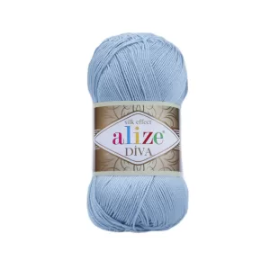 Fir de tricotat si crosetat Alize Diva Silky Effect_Cod _350_Albastru Frezie