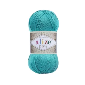 Fir de tricotat si crosetat Alize Diva Silky Effect_Cod _376_Verde Turcoaz