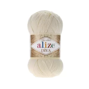 Fir de tricotat si crosetat Alize Diva Silky Effect_Cod _383_Crem Pietris