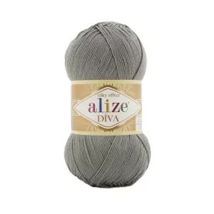 Fir de tricotat si crosetat Alize Diva Silky Effect_Cod _87_Gri Carbune