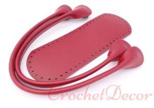Set Apollo cu Baza Perforata si Manere de Piele Ecologica pt Genti Crosetate