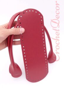 Set Apollo cu Baza Perforata si Manere de Piele Ecologica pt Posete Crosetate