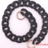Lant scurt din rasina - negru - 50 cm pentru genti crosetate