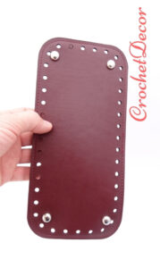 Baza Posete Crosetat din Piele Ecologica cu Picioruse Metalice Bordo