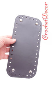 Baza Posete Crosetat din Piele Ecologica cu Picioruse Metalice Gri