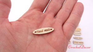 Eticheta Hand Made Lemn Oval