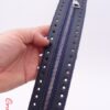Full Zipp - fermoar 30 cm cu bordura integrala din piele ecologica gaurita pt genti crosetate - Bleumarin