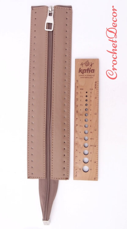 Half Zip Fermoar 28 cm Cu Margine Gaurita pt Genti Crosetate