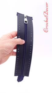Half Zip Fermoar 28 cm Cu Margine Gaurita pt Genti Crosetate Rosu