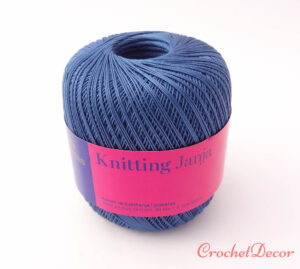 Janja - Fir de Tricotat şi Croşetat 100% Bumbac Mercerizat - Culoare Albastru