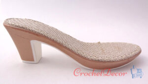 Talpa Rebecca CrochetDecor cu Toc si Brant Finisat pt Pantofi Crosetati