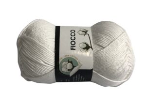 Fir de crosetat si tricotat bumbac mercerizat FIOCCO - Alb 7000