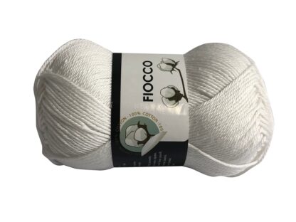 Fir de crosetat si tricotat bumbac mercerizat FIOCCO - Alb 7000