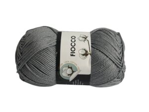 Fir de crosetat si tricotat bumbac mercerizat FIOCCO - GRI INCHIS -7819