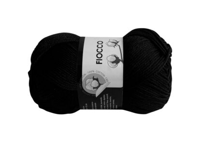 Fir de crosetat si tricotat bumbac mercerizat FIOCCO - Negru 7555