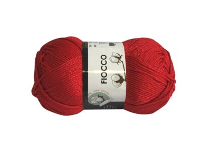 Fir de crosetat si tricotat bumbac mercerizat FIOCCO - Rosu 7288