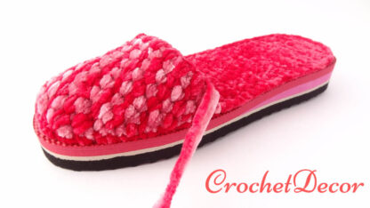 Papuci de Casa Crosetati pe Talpa Spuma Eva CrochetDecor