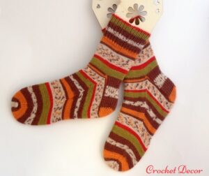 Sosete tricotate manual din lana_fir Alize Comfort Socks_cod 7709