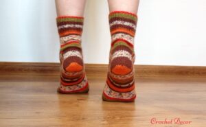 Sosete tricotate manual din lana_fir Alize Comfort Socks_cod 7709_