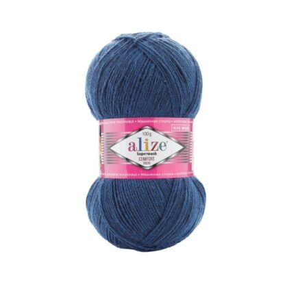 Fir de tricotat ciorapi culoare UNI Alize SUPERWASH COMFORT_846_Bleumarin