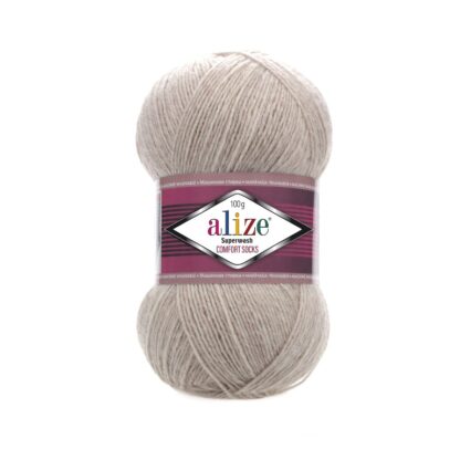 Fir de tricotat si crosetat ciorapi UNI Alize SUPERWASH COMFORT_152_Light Beige Melange