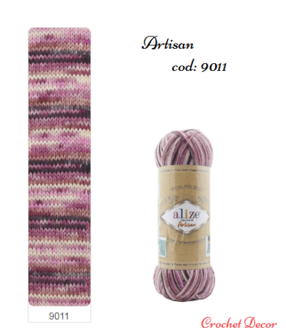 Fir de tricotat si crosetat ciorapi_Alize_Artisan_print 9011 negru, visiniu, roz