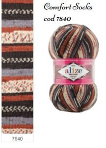 Fir de tricotat sosete PRINT Alize SUPERWASH COMFORT_7840