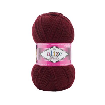 Fir de tricotat sosete UNI Alize SUPERWASH COMFORT_578_Bordo