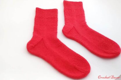Sosete tricotate manual din lana _ Fir Alize Artisan _culoare rosu_5