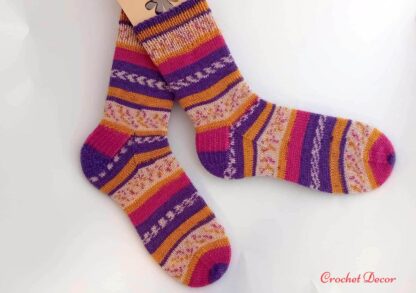 Sosete tricotate manual pentru sportivi si muntomani_Alize Comfort Socks cod 7655 _Marina_Crochet Decor