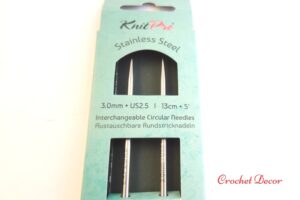 Andrele inteschimbabile_KNIT PRO_Varfuri din Otel inoxidabil_Colectia Mindful_marime 3.00 mm