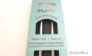 Andrele inteschimbabile_KNIT PRO_Varfuri din Otel inoxidabil_Colectia Mindful_marime 4.00 mm