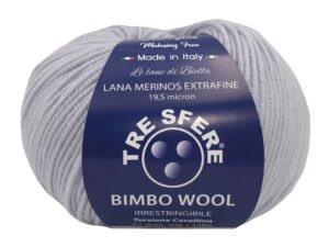 Fir de tricotat si crosetat din lana merino extrafina Bimbo Wool Culoare Gri Perlat 31