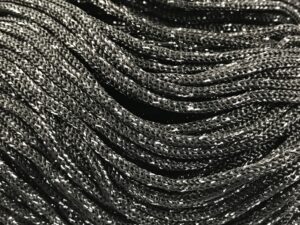 Fir de tricotat si crosetat genti si posete Swan Black Glitter _Culoare Negru cu sclipici Argintiu - 55A