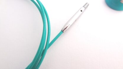 Cablu Fix pentru andrele interschimbabile_Colectia Mindful_Knit Pro_detaliu imbinare cablu si fir