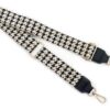 Bretea textila echipata cu carabine pentru genti handmade_culoare Alb cu Negru_06