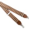 Bretea textila echipata cu carabine pentru genti handmade_culoare Maro cu alb