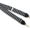 Bretea textila echipata cu carabine pentru genti handmade_culoare Negru cu Alb_05